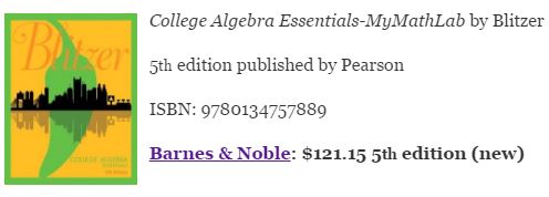 College Algebra Essentials by Blitzer textbook
