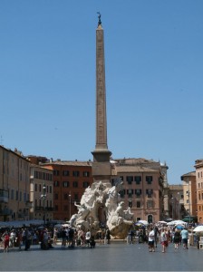 One of Bernini's fountains with an obelisk
