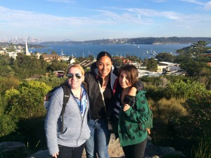 Shayla (from San Francisco State University), Kayla and I during our sight seeing tour in Sydney