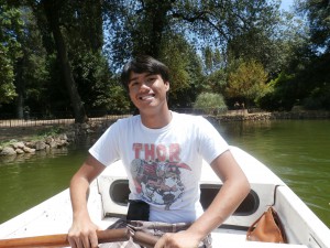 Me rowing a boat at Borghese Park