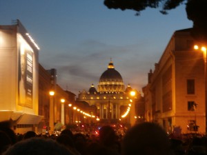 St. Peter's Basillica at night