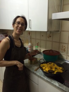 Nothing like coming home after a long day for some of our house chef’s Paella (seasoned rice with seafood / chicken)!  Our chef Maite even let us in on the recipe for this dish!