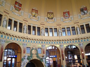 The elegant train station in Prague.