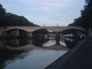 The view of the Tiber River as we walked by