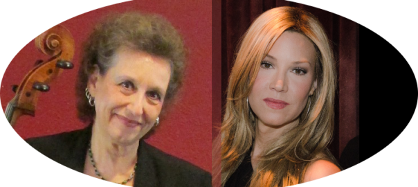 Photo of cellist Theresa Villani, and pianist Colleen Schmitt in a composite photo.