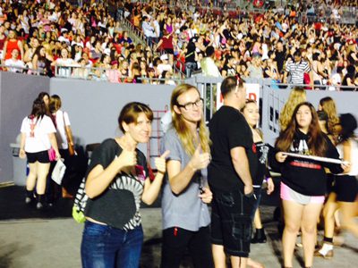 The Music Industry/Recording Arts team from St. Petersburg College works One Direction concert at Raymond James Stadium.