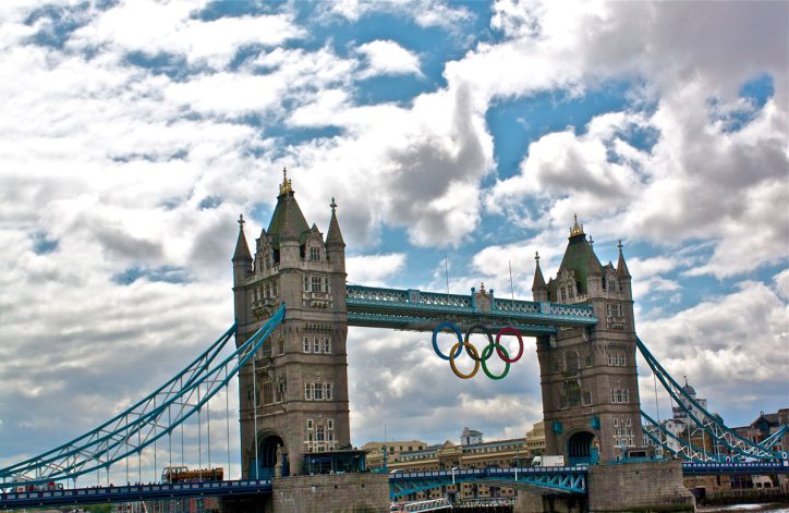 Photo of Tower Bridge with Olympics logo