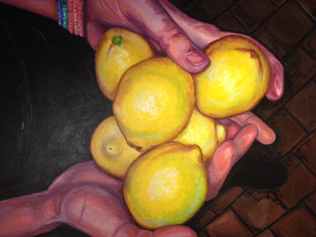 Painting of lemons
