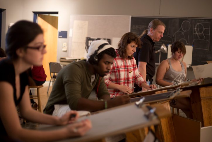 Photo of students sketching.