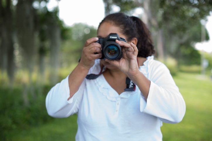Woman with camera.
