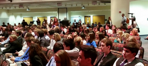 Picture of students sitting in audience at FBLA competition at SPC