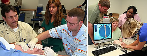 Photos of respiratory care technicians