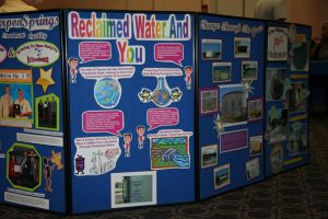 Many tables at the Public Utilities career exploration fair detailed information related to the field. 