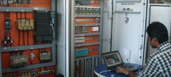 Mechatronics student at workstation