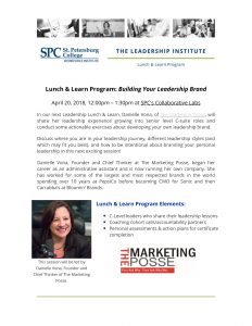 Flier for Lunch and Learn: Build Your Leadership Brand
