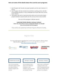 Flier for Lunch and Learn: Build Your Leadership Brand