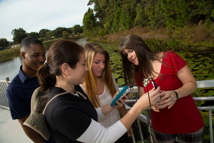 Students learning more about eco-friendly living