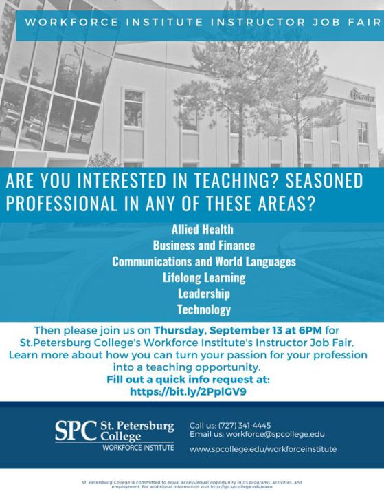 Workforce Institute Instructor Job Fair flier