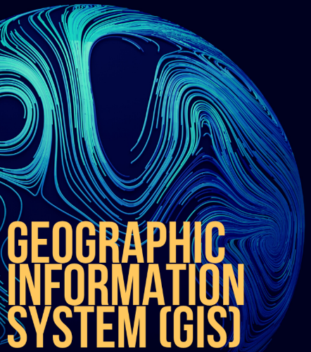 Image of a globe with neon lights and caption "Geographic Information System GIS