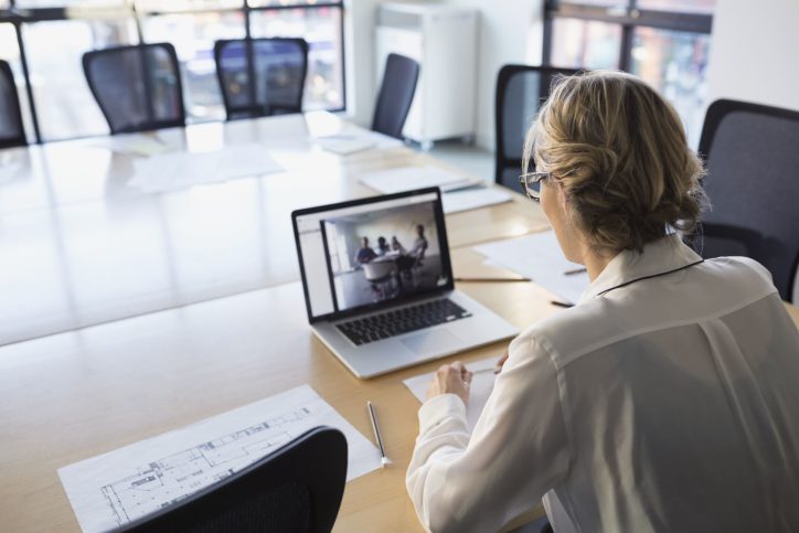 woman having a video meeting