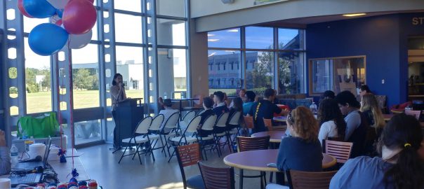 Students at the Seminole Campus listening to a speaker