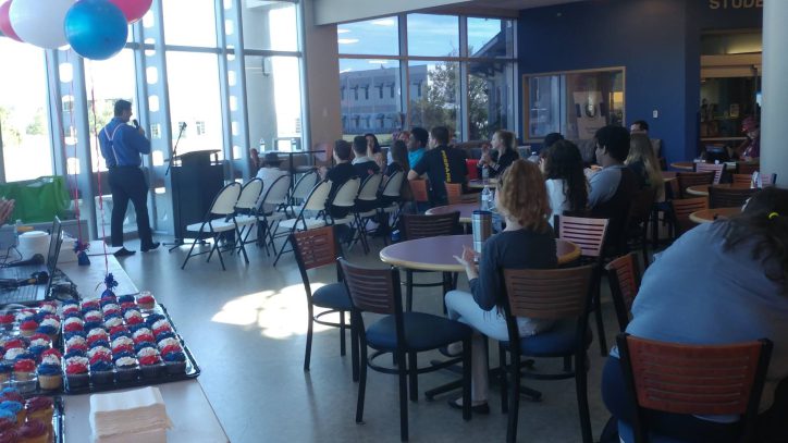 Students at the Seminole Campus listening to a speaker