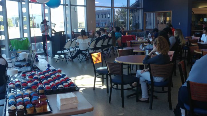 Students at the Seminole Campus listening to a speaker