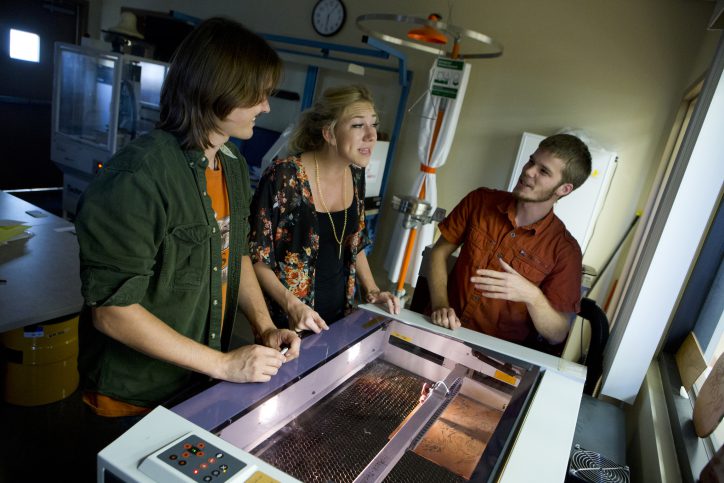 Students learn laser engraving