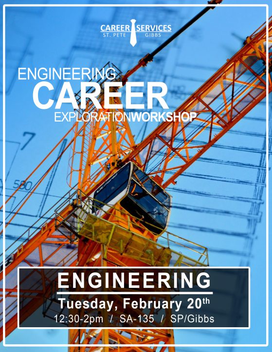 Workshop information focused on careers for engineering majors