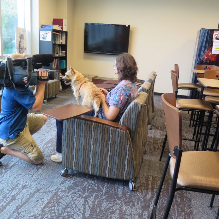 spc student with dog