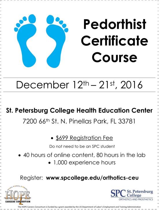 SPC Pedorthist certification