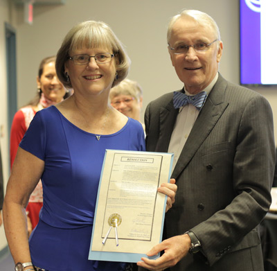 Nancy Russell and SPC President Bill Law