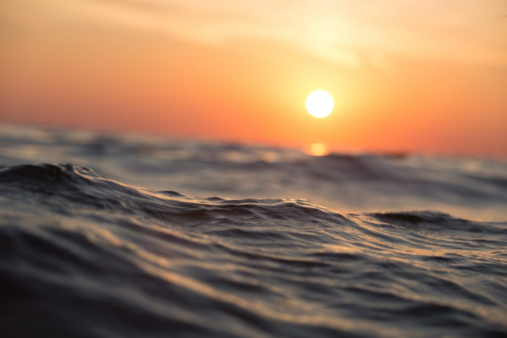 Sunrise over the ocean.