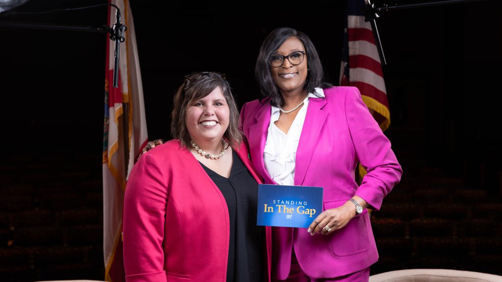 Dr. Tonjua Williams poses for a smiling picture with Mary Pat King, CEO of Girl Scouts of West Central Florida.