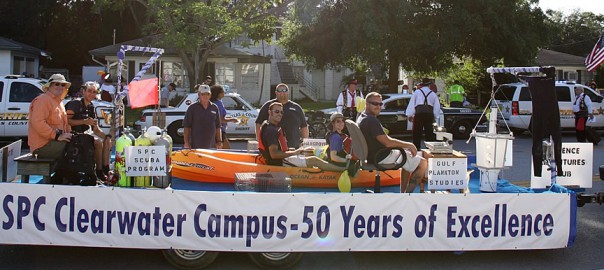 Photo of Science Adventures club members on float