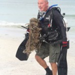 Dr. Heyward Matthews assists in the 2013 cleanup.