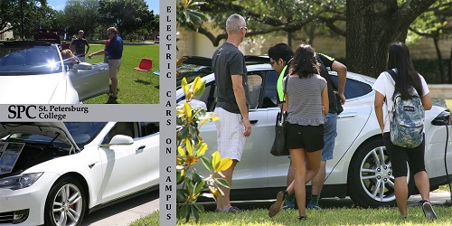 Electric cars on campus art