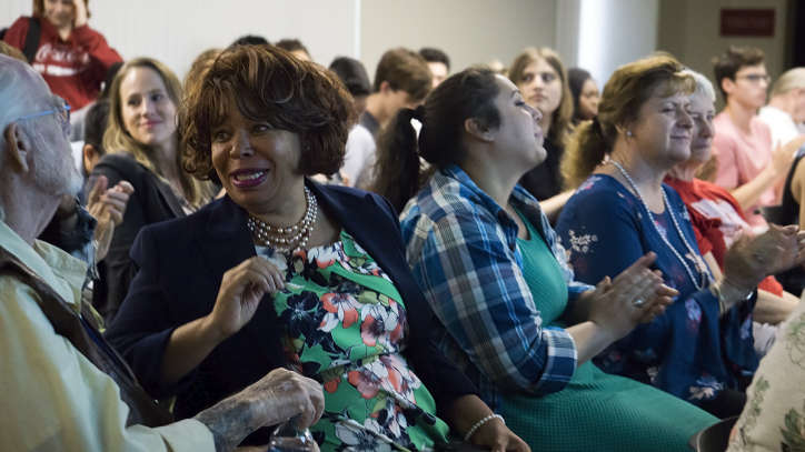 Audience listening to Sheree L. Greer Speak