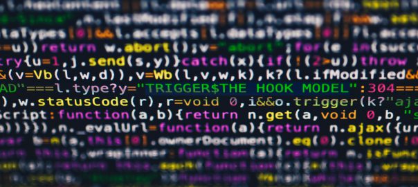 Close up of computer screen with code