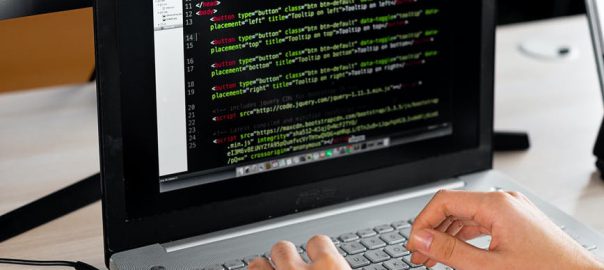 code on laptop screen