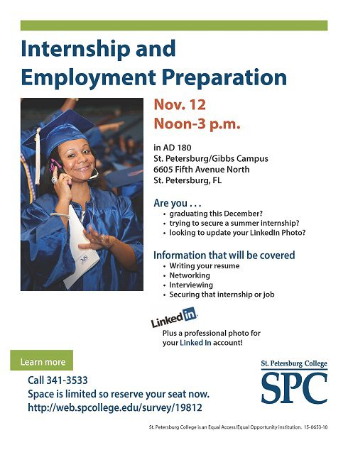 Internship and Employment prep flyer